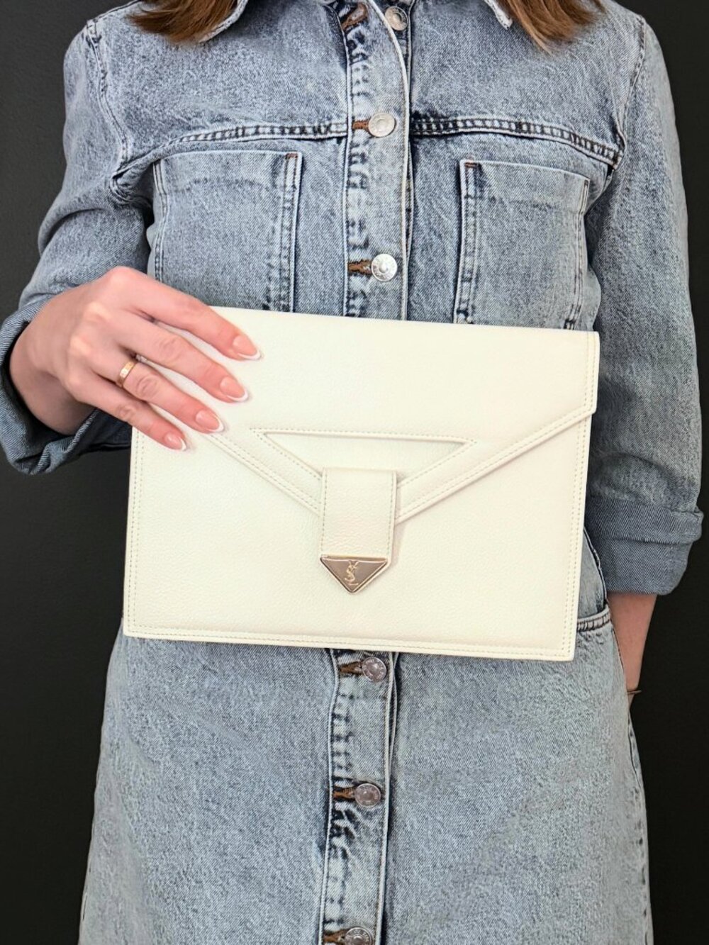 YVES SAINT LAURENT Vintage White/Ivory Clutch - Picture 8 of 8